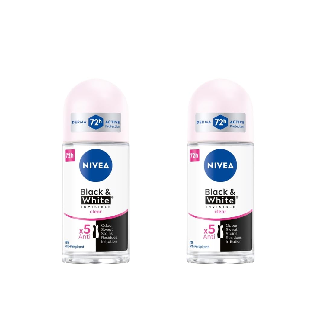 Amazon.com : Nivea Black & White Invisible Clear Roll-On Deodorant